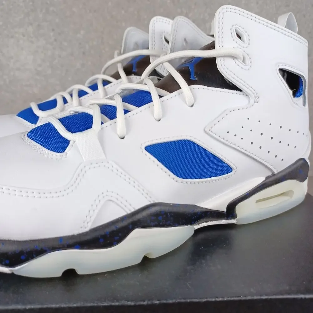 Nike Air Jordan Flight Club 91 White Hyper Royal Sneakers Shoes 7Y